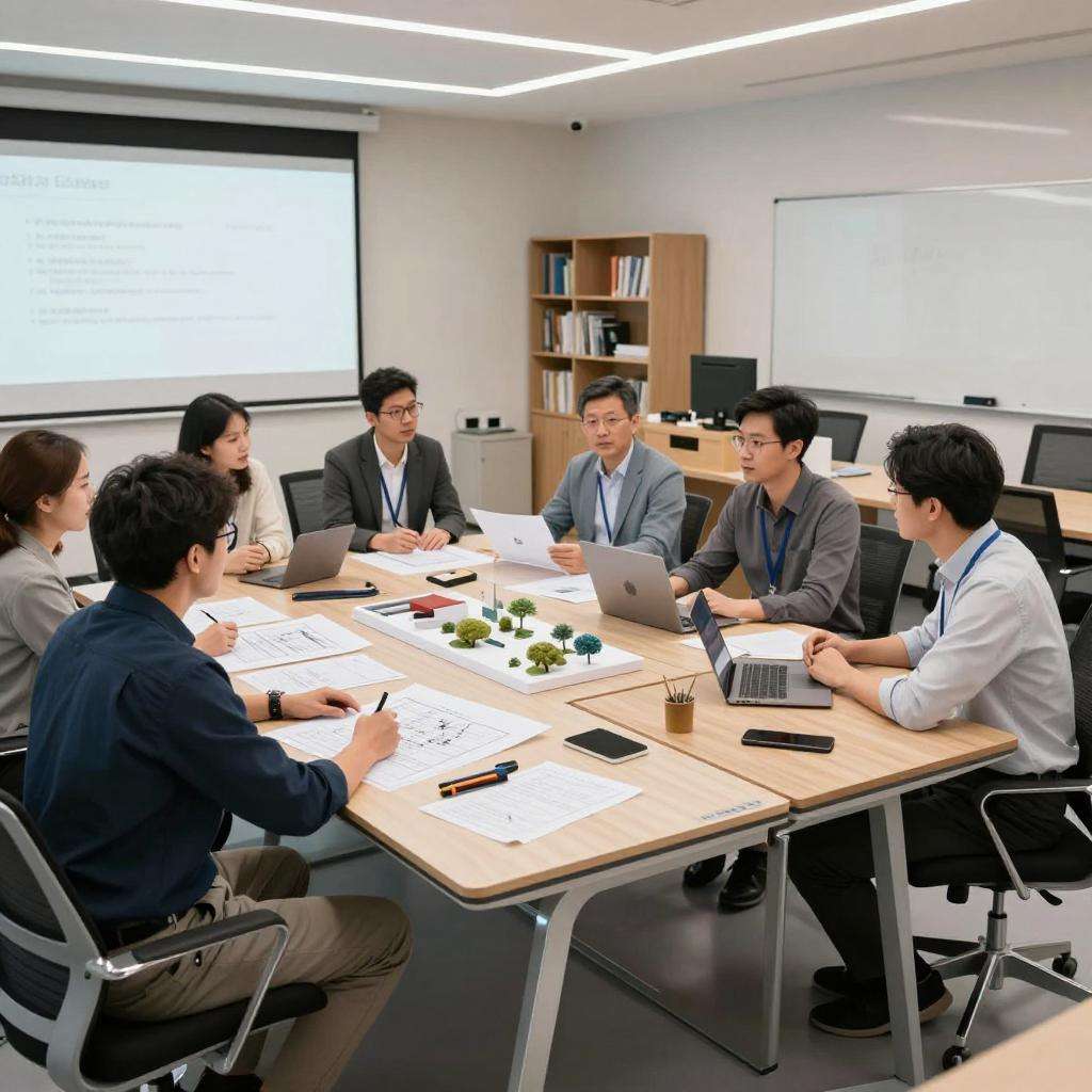 青浦区定制城市阅读空间：专业培训教室拼接桌设计第一张图