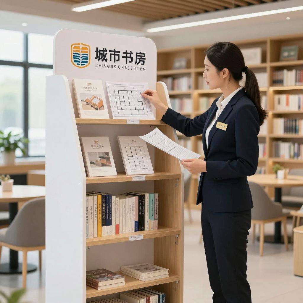 马陆镇专属城市书房：定制展示架设计第一张图